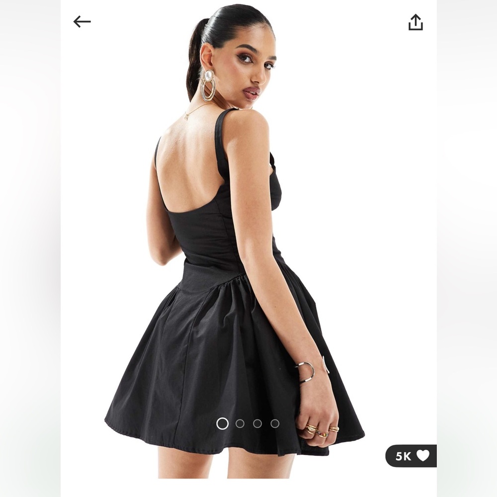 ASOS KAIIA NECKLINE SKATER MINI DRESS. US 4